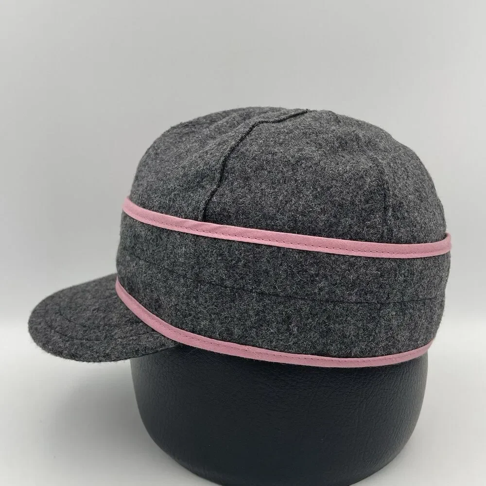 Stormy Kromer Petal Pusher Winter Cap Hat Wool Gray Pink Size 7